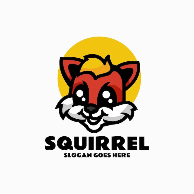 Vector Logo Ilustración Mascota Ardilla Estilo Dibujos Animados