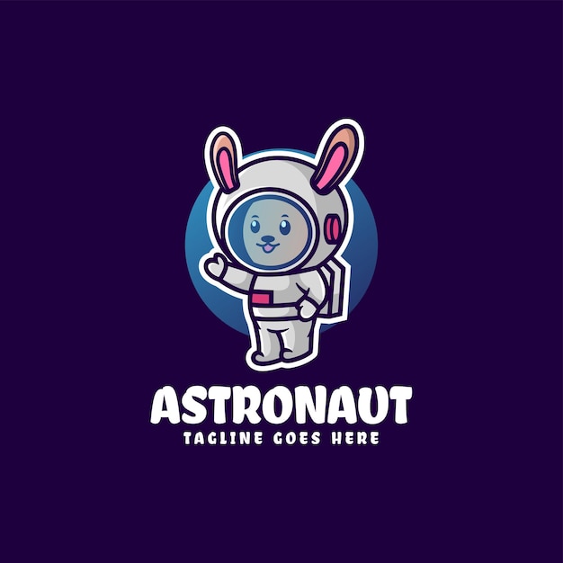Vector Logo Ilustración Mascota Astronauta Estilo Dibujos Animados