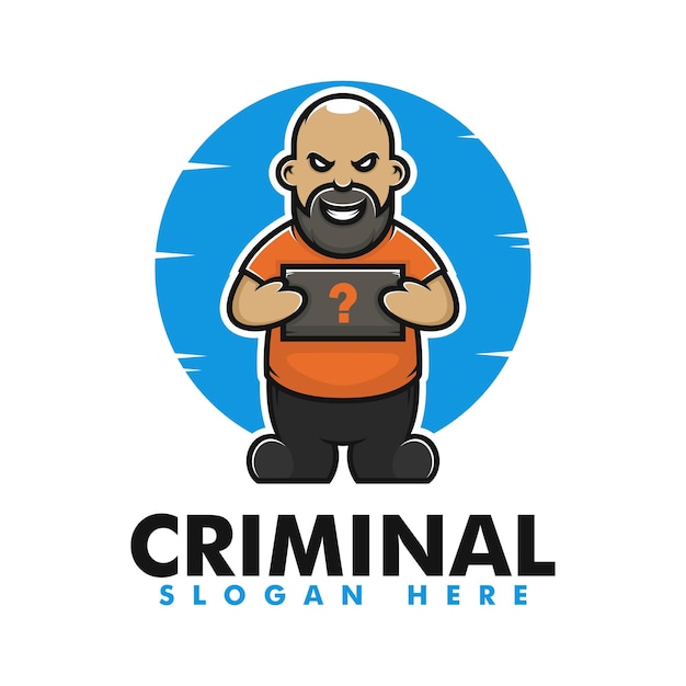 Vector logo ilustración mascota criminal estilo dibujos animados