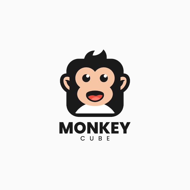 Vector Logo Ilustración Mascota Mono Estilo Dibujos Animados