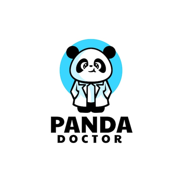 Vector Logo Ilustración Mascota Panda Estilo Dibujos Animados