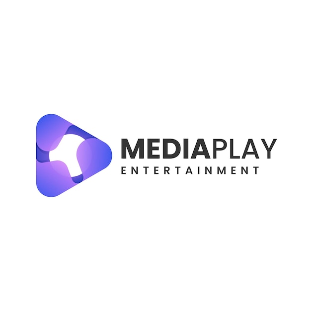Vector Logo Ilustración Medios Play Estilo Colorido Degradado