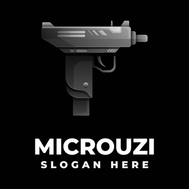 Vector logo ilustración micro uzi gradiente estilo colorido