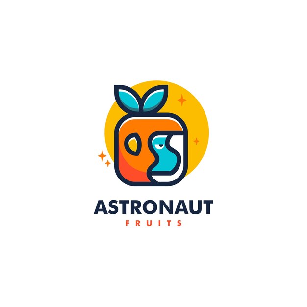 Vector Logo Ilustración Mono Astronauta Mascota Estilo De Dibujos Animados.