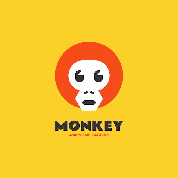 Vector Logo Ilustración Mono Estilo Plano Moderno