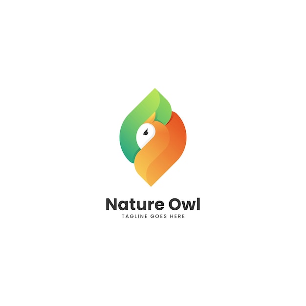 Vector logo ilustración naturaleza búho degradado estilo colorido