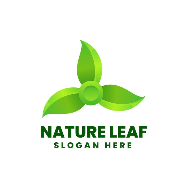 Vector Logo Ilustración Naturaleza Hoja Estilo Colorido Degradado