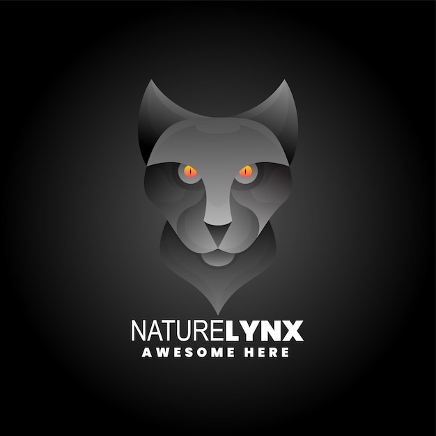 Vector Logo Ilustración Naturaleza Lince Gradiente Estilo Colorido