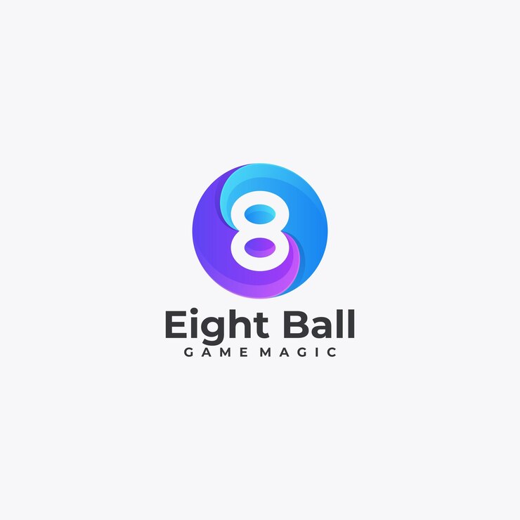 Vector vector logo ilustración ocho bola gradiente estilo colorido