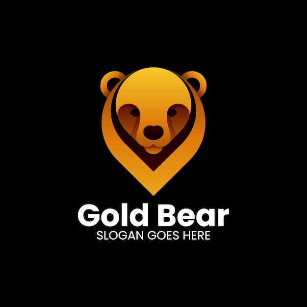 Vector vector logo ilustración oso oro gradiente estilo colorido