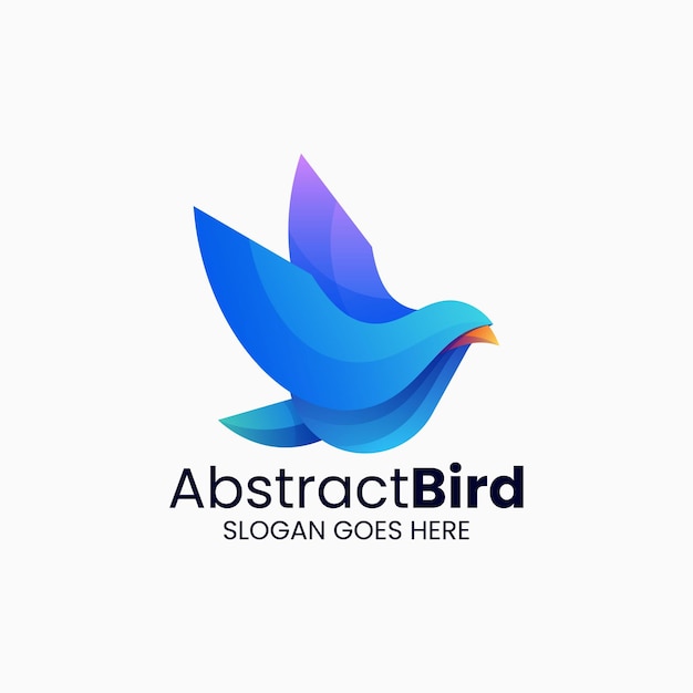 Vector Logo Ilustración Pájaro Abstracto Estilo Colorido Degradado