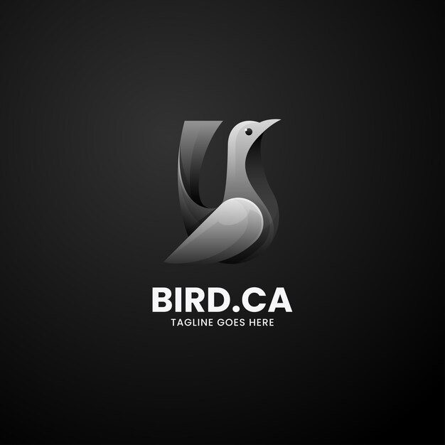 Vector Logo Ilustración Pájaro Gradiente Estilo Colorido