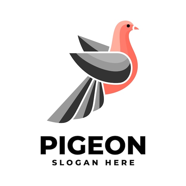 Vector Logo Ilustración Paloma Estilo Mascota Simple