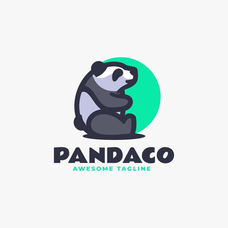 Vector vector logo ilustración panda estilo mascota simple