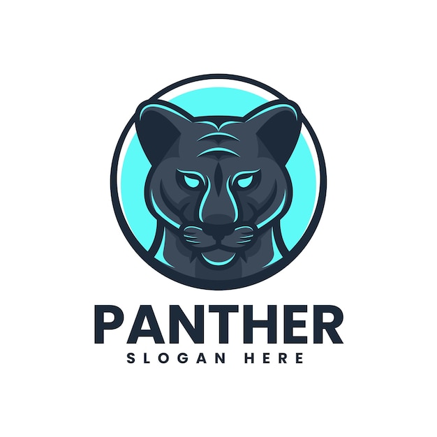 Vector Logo Ilustración Pantera Negra Estilo Mascota Simple