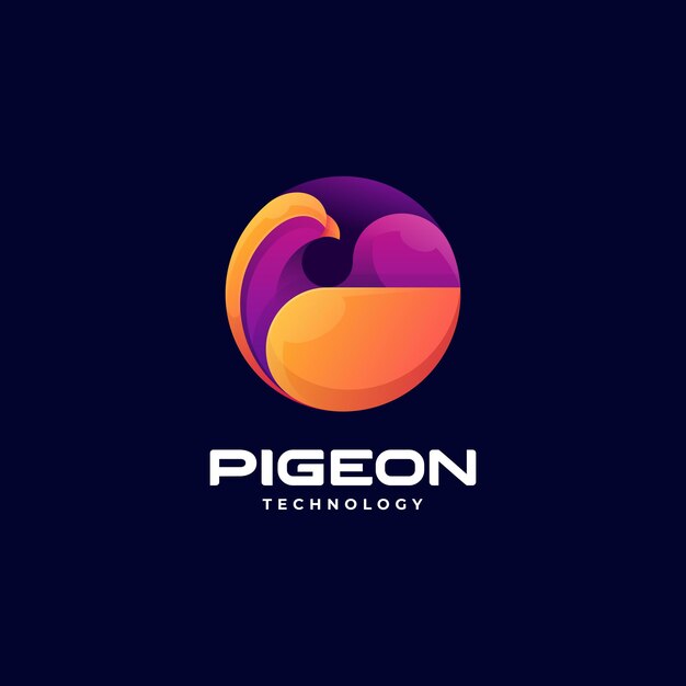 Vector Logo Ilustración Pato Paloma Estilo Colorido