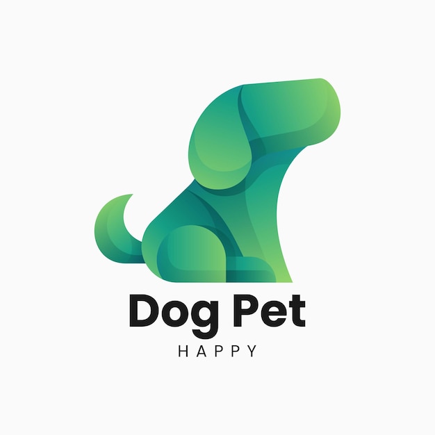 Vector Logo Ilustración Perro Estilo Colorido Degradado