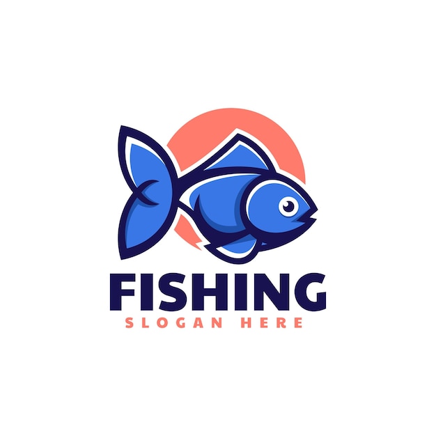 Vector logo ilustración pescado estilo mascota simple