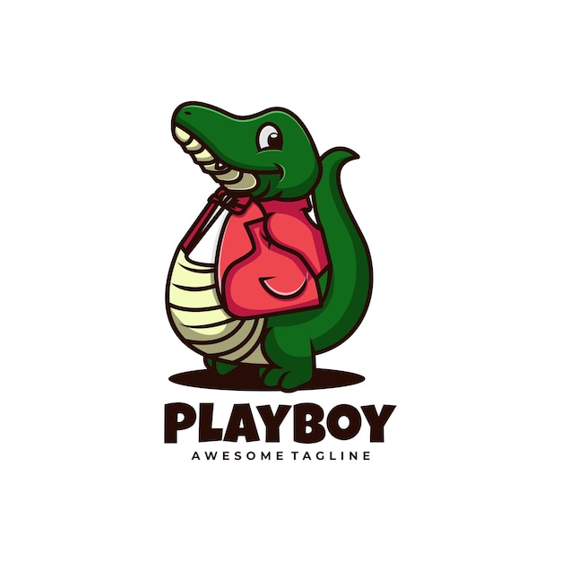 Vector vector logo ilustración play boy mascota estilo dibujos animados