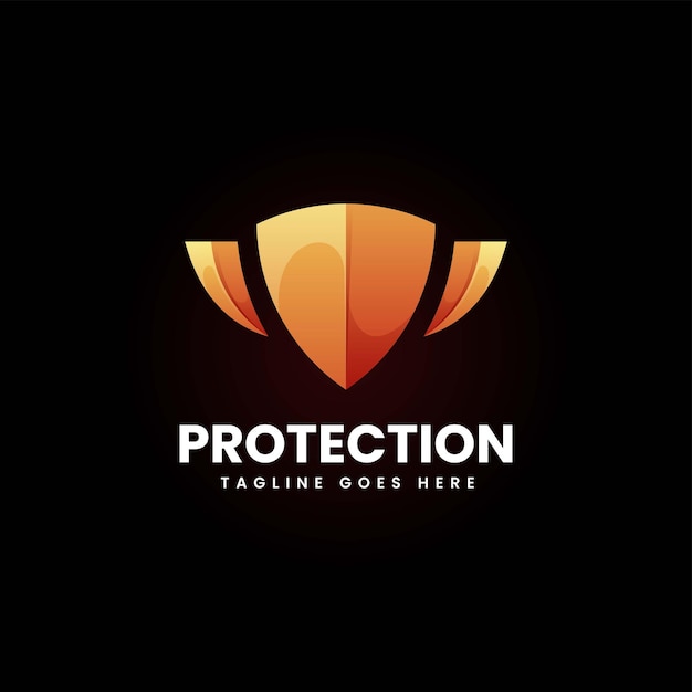 Vector Logo Ilustración Protección Gradiente Estilo Colorido