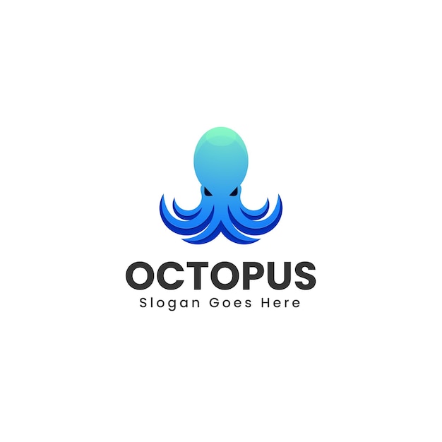 Vector Logo Ilustración Pulpo Estilo Colorido Degradado