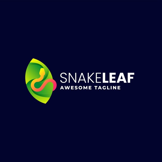 Vector Logo Ilustración Serpiente Hoja Estilo Colorido Degradado