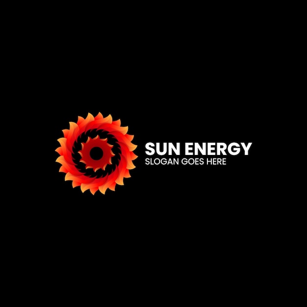 Vector logo ilustración sol energía gradiente estilo colorido