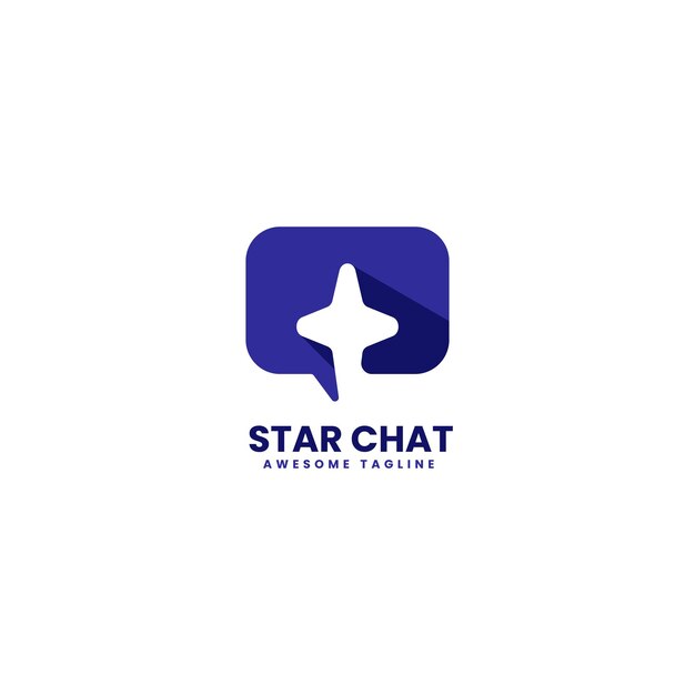 Vector vector logo ilustración star chat gradiente estilo colorido.