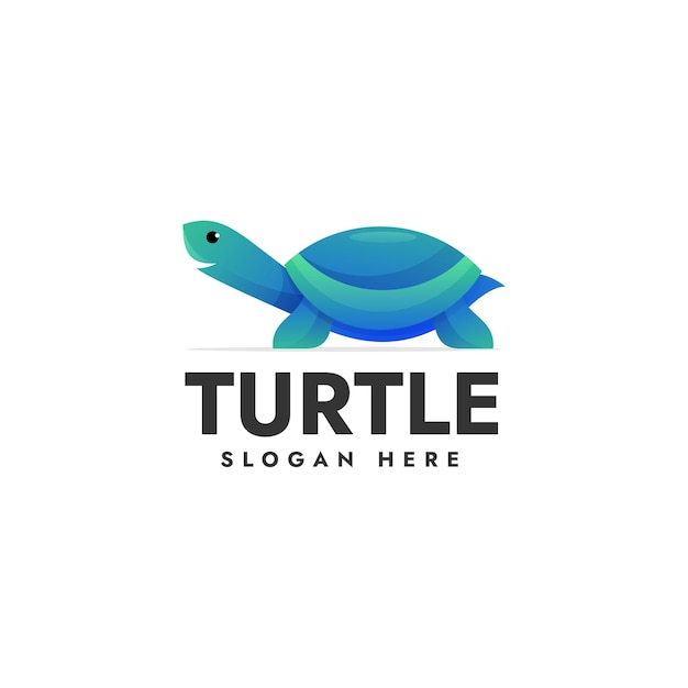 Vector logo ilustración tortuga estilo colorido degradado