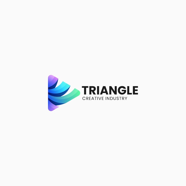 Vector Logo Ilustración Triángulo Estilo Colorido Degradado