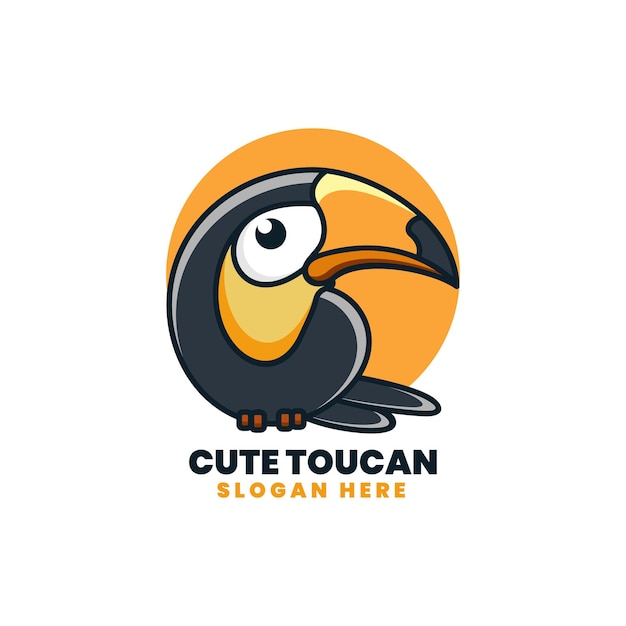 Vector logo ilustración tucán estilo mascota simple