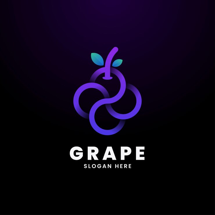 Vector vector logo ilustración uva gradiente línea estilo arte