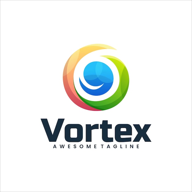 Vector logo ilustración vortex gradiente estilo colorido