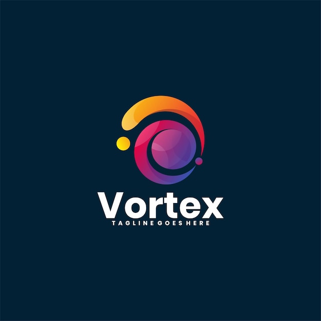 Vector logo ilustración vortex gradiente estilo colorido