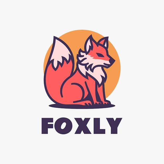 Vector Logo Ilustración Zorro Estilo Mascota Simple