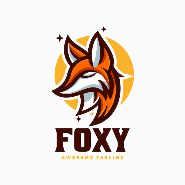 Vector Logo Ilustración Zorro Estilo Mascota Simple
