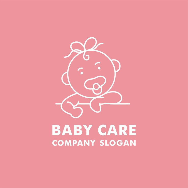 Vector logo, insignia e icono para organización de cuidado de bebés.