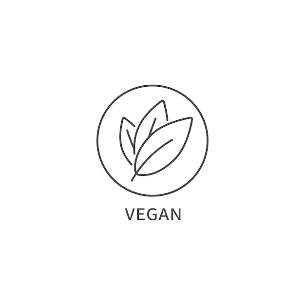 Vector logo, insignia o icono para productos naturales y orgánicos. diseño de señal ecológica segura. signo vegano