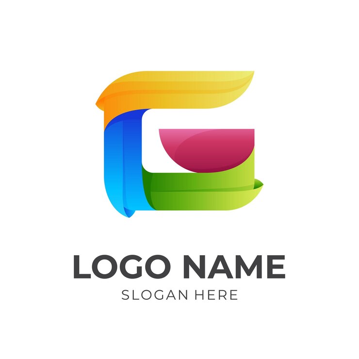 Vector vector logo letra g con estilo colorido 3d