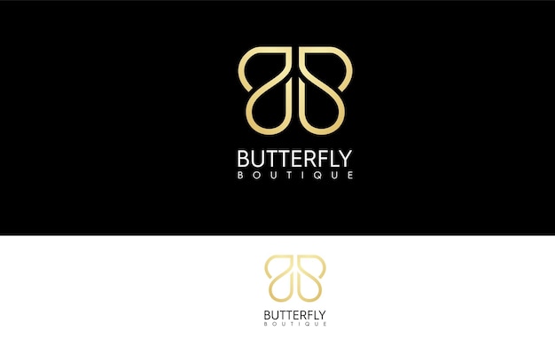 Vector logo mariposa hermosa y lujo