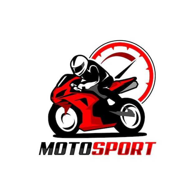 vector logo motociclista montando motocicleta motosport carreras