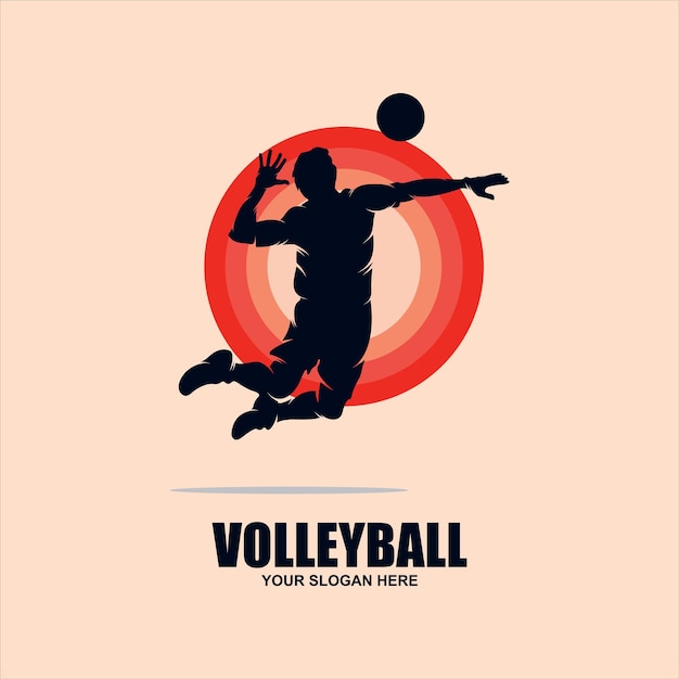 Vector logo playa voleibol deporte equipo ilustración