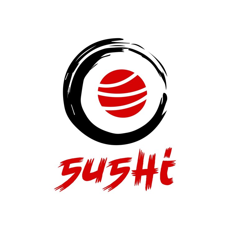 Vector vector logo de sushi combinación de comida japonesa y símbolo o icono de rollo diseño de logotipo de mariscos único