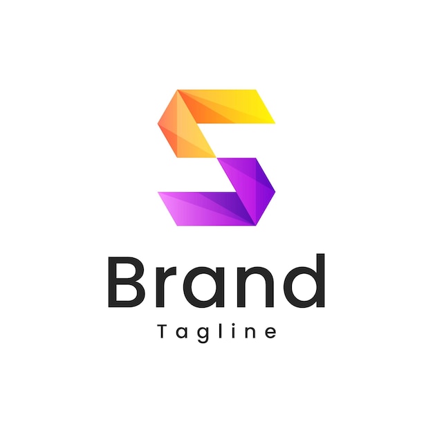 Vector de logotipo 3D de letra inicial S