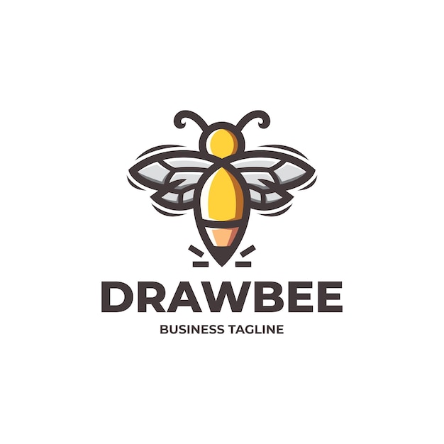 vector del logotipo de la abeja de dibujo