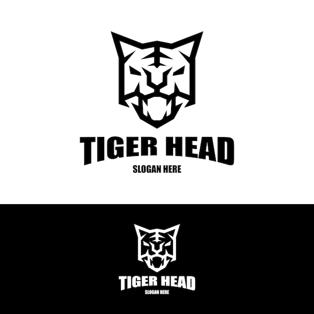 vector de logotipo abstracto de cabeza de tigre