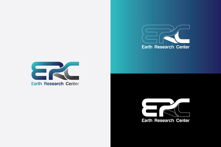 Vector vector de logotipo abstracto con letra e, r y c adecuado para empresas, negocios, marketing, investigación, hub