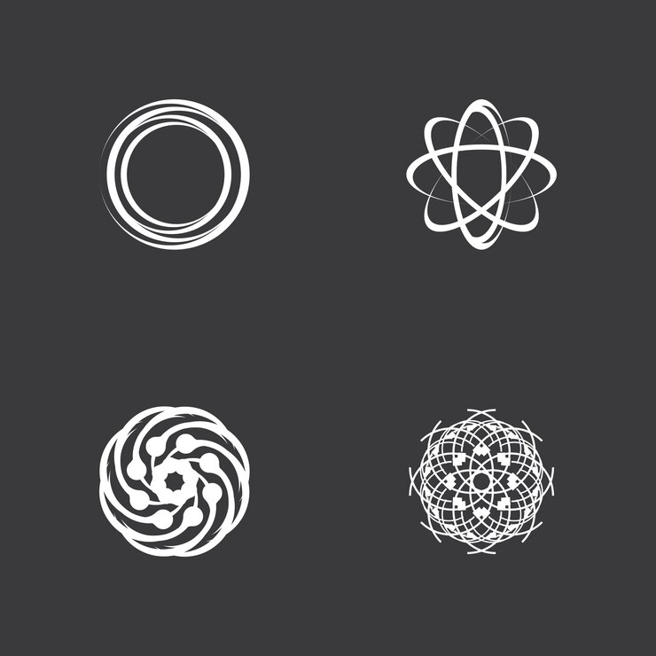 Vector vector de logotipo abstracto de remolino de anillo circular