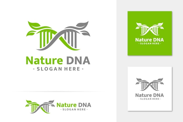 Vector de logotipo de adn de naturaleza