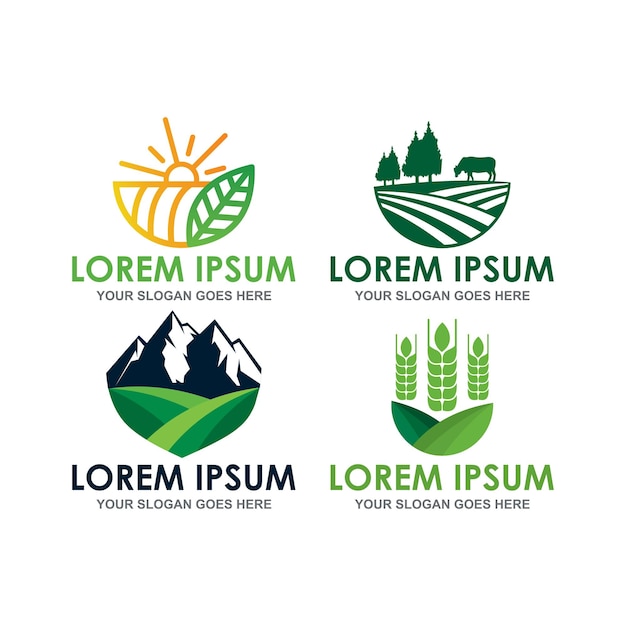 Vector de logotipo de agricultura de logotipo de granja